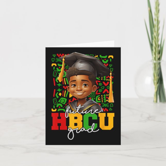 Afro Black Boy College Graduation Future Hbcu Grad Card (Front)