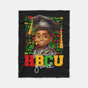 Afro Black Boy College Graduation Future Hbcu Grad Fleece Blanket