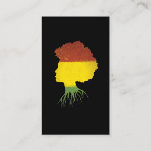 Afro Black Girl African American Roots Diva Business Card
