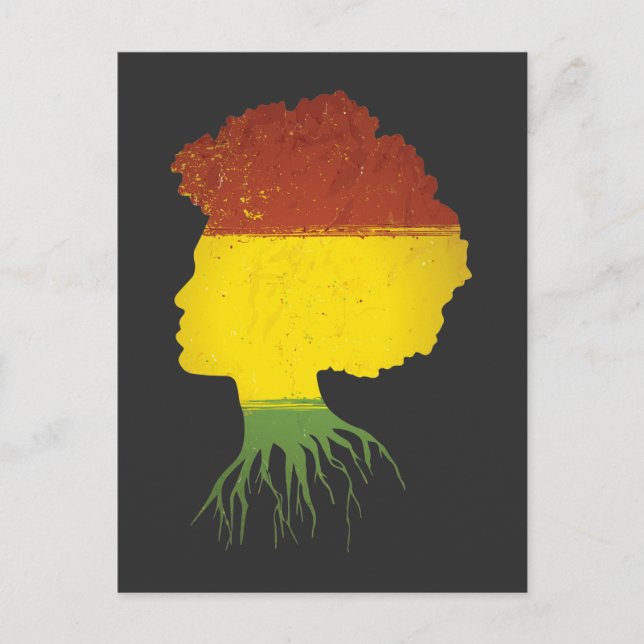 Afro Black Girl African American Roots Diva Postcard (Front)