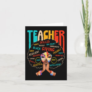 Afro Black History Month African American Teacher  Card
