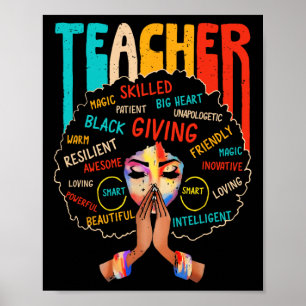 Afro Black History Month African American Teacher  Poster