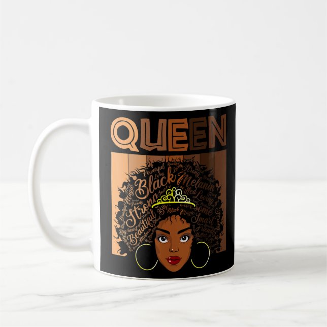 Afro Black Melanin Queen Girl Apparel American Afr Coffee Mug (Left)