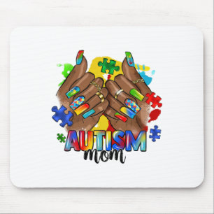 Afro Black Nail Autism Mum Autism Awareness Day 20 Mouse Mat