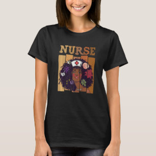 Afro Black Nurse Black History Month African Ameri T-Shirt