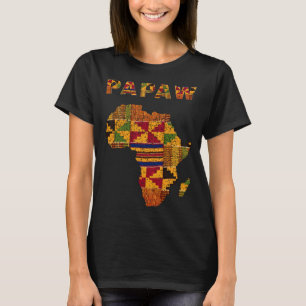 Afro Black Papaw African Ghana Kente Cloth Family  T-Shirt