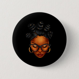 Afro Black Woman African Black History Month Melan 6 Cm Round Badge