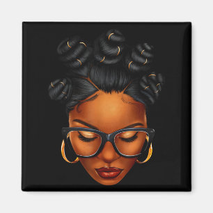 Afro Black Woman African Black History Month Melan Magnet