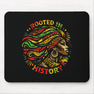 Afro black woman african roots melanin history mouse mat