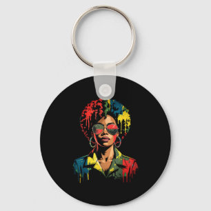 Afro black woman melanin queen african black key ring