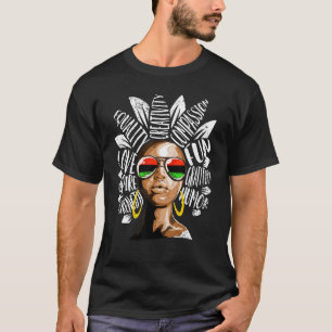 Afro Black Woman Positive Words Vibes Teacher Educ T-Shirt
