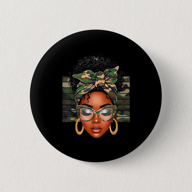 Afro Black Women African American Black History Mo 6 Cm Round Badge (Front)