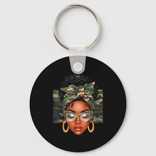 Afro Black Women African American Black History Mo Key Ring (Front)