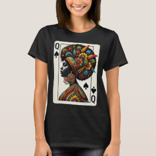 Afro Black Women Queen Spades African Roots Black T-Shirt