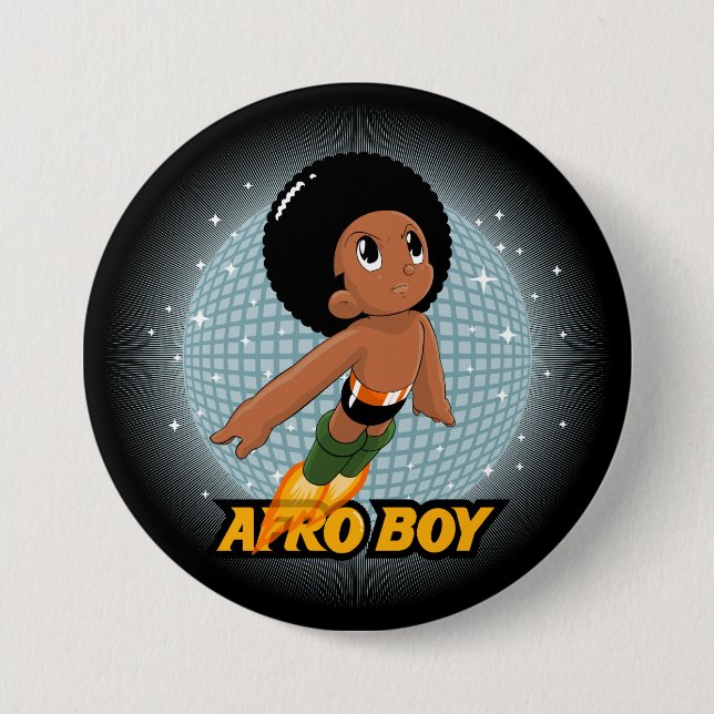 Afro Boy 7.5 Cm Round Badge (Front)