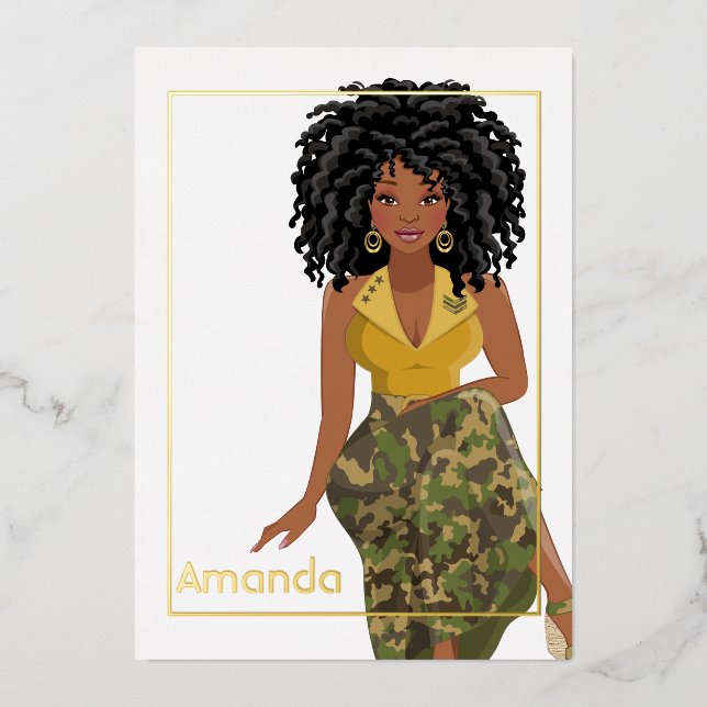 Afro Camo Girl Birthday Party (Front)
