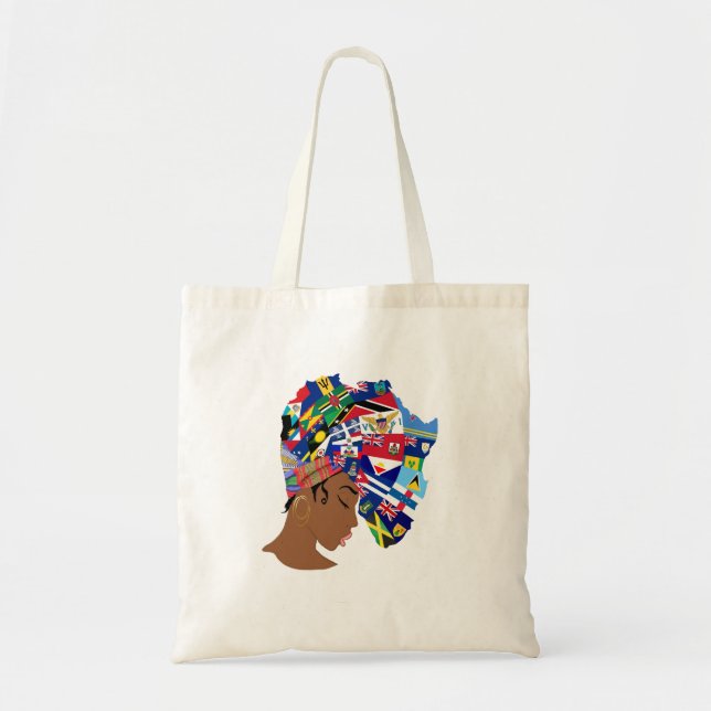 Afro Caribbean Queen Tote Bag (Front)