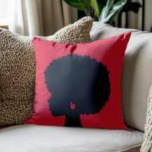 Afro-Centric Red Throw Pillow