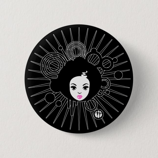 Afro Chick 6 Cm Round Badge (Front)