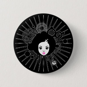 Afro Chick 6 Cm Round Badge
