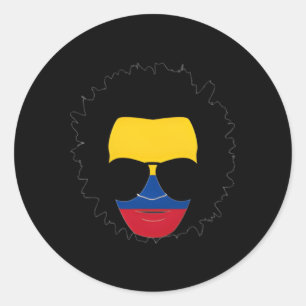 Afro Colombian Afro Latino Colombian Flag Classic Round Sticker