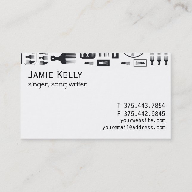 afro Comb  NEW Business Card (Front)