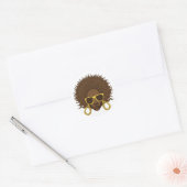 Afro Cool Classic Round Sticker (Envelope)
