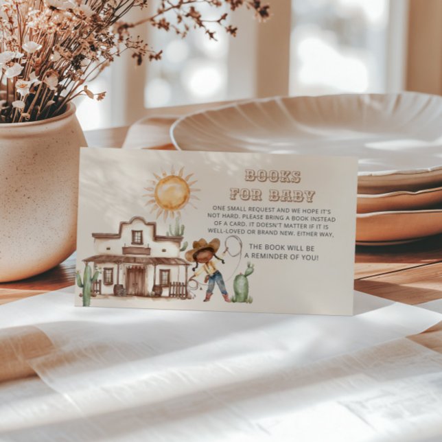 Afro Cowgirl Western Girl Ranch Books for Baby Enclosure Card (Creator Uploaded)