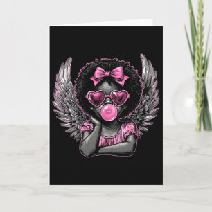 Afro Cupid With Sungles Blowing Bubble Gum Valenti Card