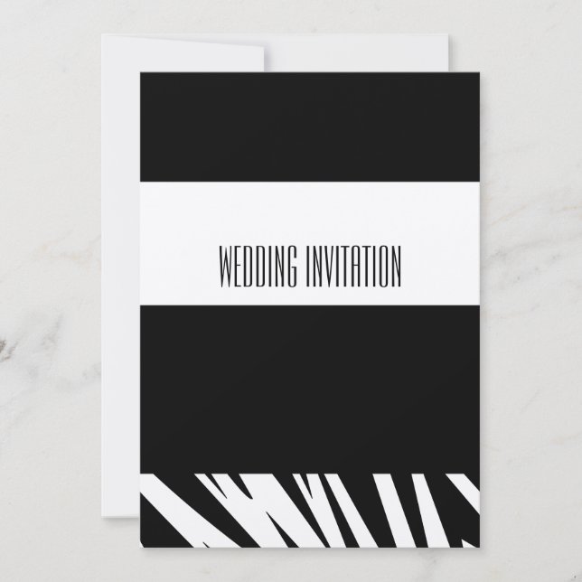 Afro-design zebra wedding invitation card (Front)