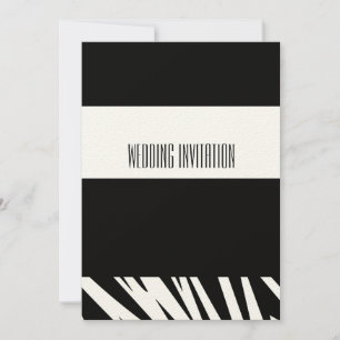 Afro-design zebra wedding invitation card