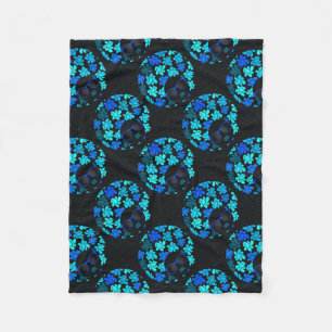 Afro Diva Blue Fleece Blanket
