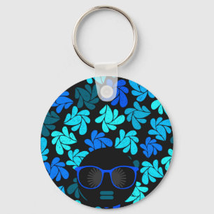 Afro Diva Blue Key Ring