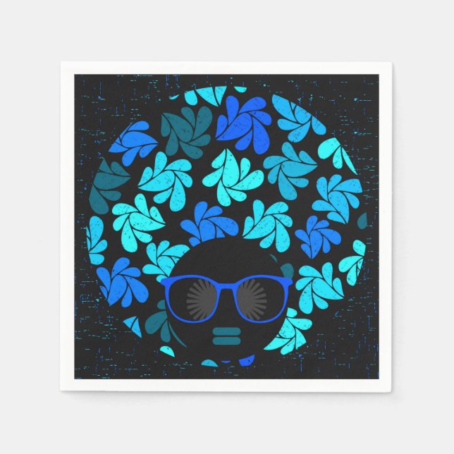 Afro Diva Blue  Napkin (Front)