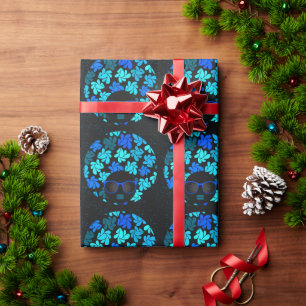 Afro Diva Blue Wrapping Paper