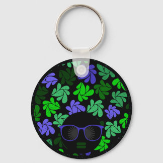 Afro Diva Green & Blue Key Ring