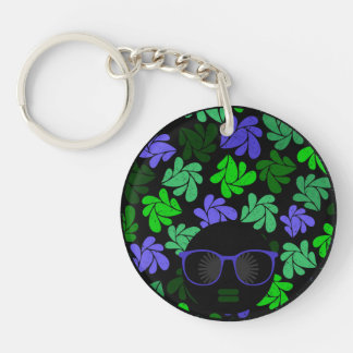 Afro Diva Green & Blue Keychain