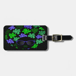 Afro Diva Green & Blue Luggage Tag
