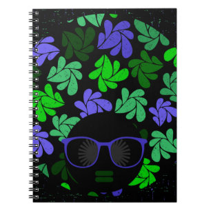 Afro Diva Green & Blue Notebook