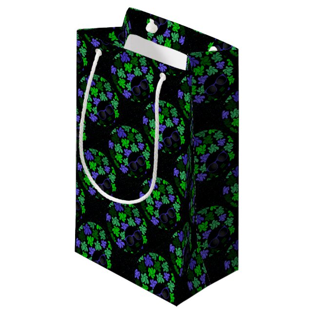 Afro Diva Green & Blue Small Gift Bag (Front Angled)