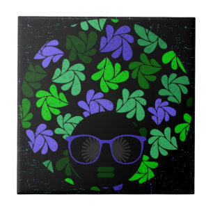 Afro Diva Green & Blue Tile