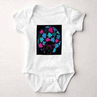 Afro Diva Turquoise & Hot Pink Baby Bodysuit