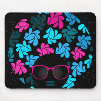 Afro Diva Turquoise & Hot Pink Mouse Mat