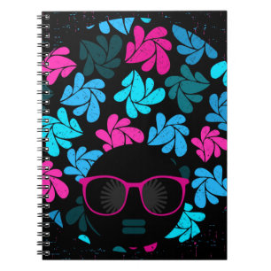 Afro Diva Turquoise & Hot Pink Notebook