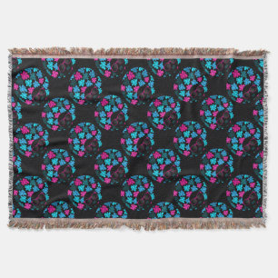 Afro Diva Turquoise & Hot Pink Throw Blanket
