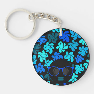 Afro Diva Turquoise Teal Keychain