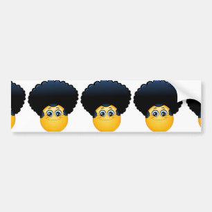 afro emoji bumper sticker
