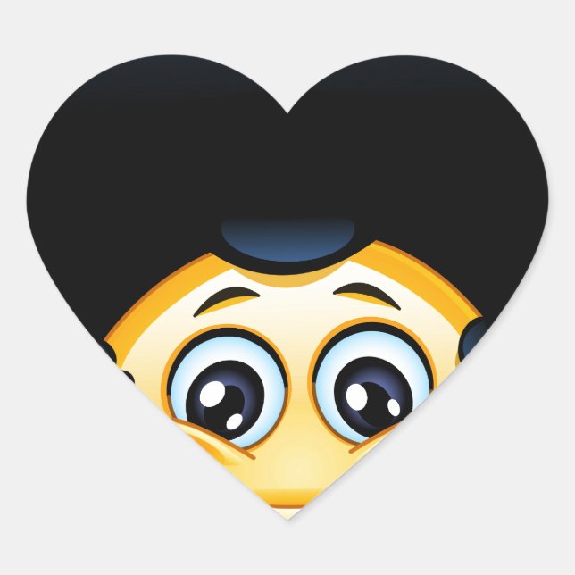 afro emoji heart sticker (Front)