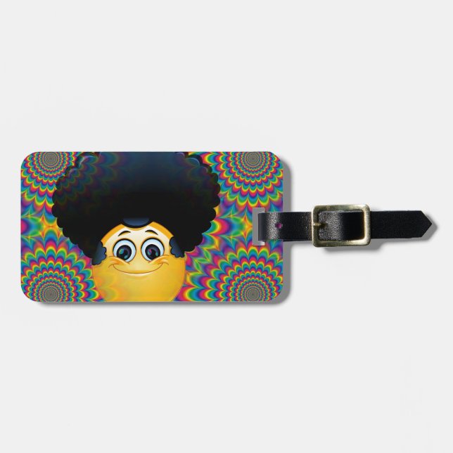 afro emojis luggage tag (Front Horizontal)