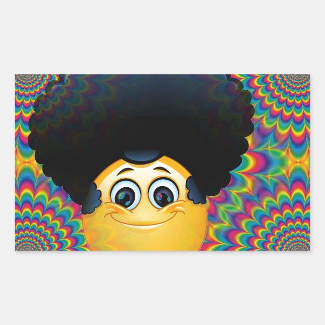 afro emojis rectangular sticker (Front)